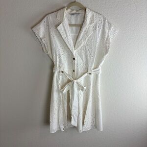 Zara White Eyelet Dress